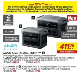 toom Baumarkt Anker solix mobile power-station solix c1000 gen 2 Angebot