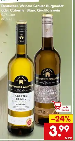 Netto Marken-Discount Deutsches weintor deutsches weintor grauer burgunder oder cabernet blanc qualitätswein Angebot