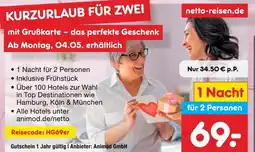 Netto Marken-Discount Animod gmbh kurzurlaub für zwei Angebot