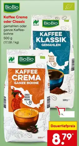 Netto Marken-Discount Biobio kaffee crema oder classic Angebot