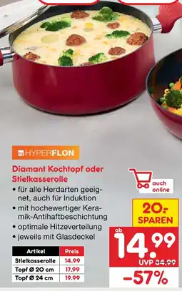 Netto Marken-Discount Hyperflon diamant stielkasserolle Angebot