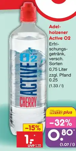 Netto Marken-Discount Adelholzener active o2 cherry Angebot