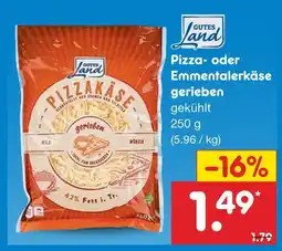Netto Marken-Discount Gutes land pizza- oder emmentalerkäse gerieben Angebot