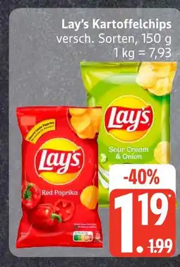 Edeka Lay's red paprika kartoffelchips Angebot