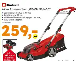 Globus Baumarkt Einhell akku rasenmäher ge-cm 36/400 Angebot