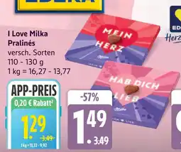 Edeka Milka i love milka pralinés Angebot