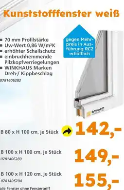Globus Baumarkt Kunststofffenster weiß Angebot