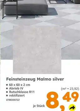 Globus Baumarkt Feinsteinzeug malmo silver Angebot