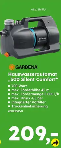 Globus Baumarkt Gardena hauswasserautomat 500 silent comfort Angebot