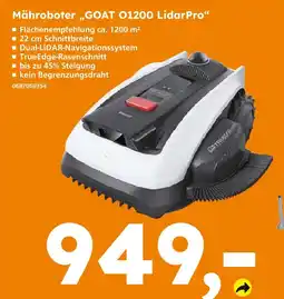 Globus Baumarkt Mähroboter goat o1200 lidarpro Angebot