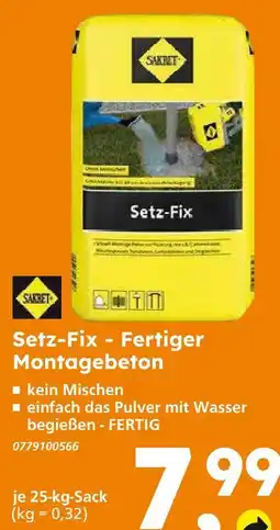Globus Baumarkt Sanet setz-fix - fertiger montagebeton Angebot