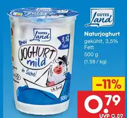Netto Marken-Discount Gutes land naturjoghurt mild Angebot