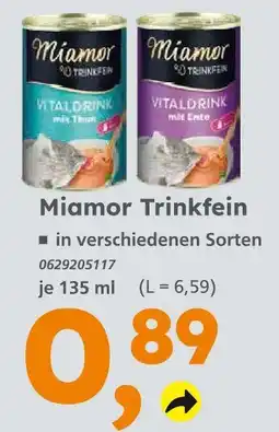 Globus Baumarkt Miamor trinkfein vitaldrink mit thunfisch Angebot