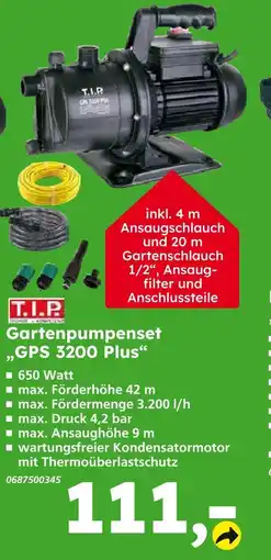 Globus Baumarkt T.i.p. gartenpumpenset gps 3200 plus Angebot