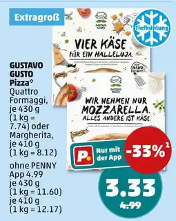 PENNY Gustavo gusto quattro formaggi pizza Angebot