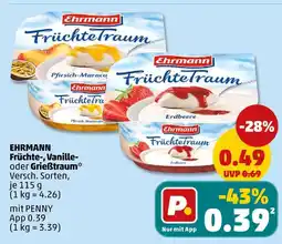 PENNY Ehrmann früchte-, vanille- oder grießtraum Angebot