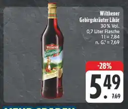 E-Center Wilthener gebirgskräuter likör Angebot