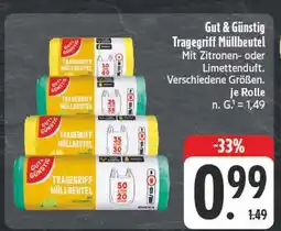 E-Center Gut & günstig tragegriff müllbeutel zitronenduft 10 l Angebot
