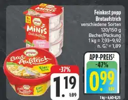 Edeka Popp minis brotaufstrich Angebot