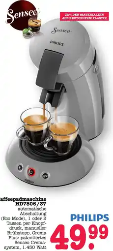 E-Center Philips senseo kaffeepadmaschine hd7806/37 Angebot
