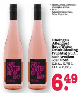 E-Center Allendorf save water drink riesling fruchtig q.b.a Angebot