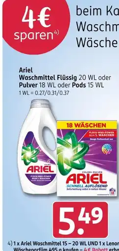 Rossmann Ariel waschmittel flüssig Angebot