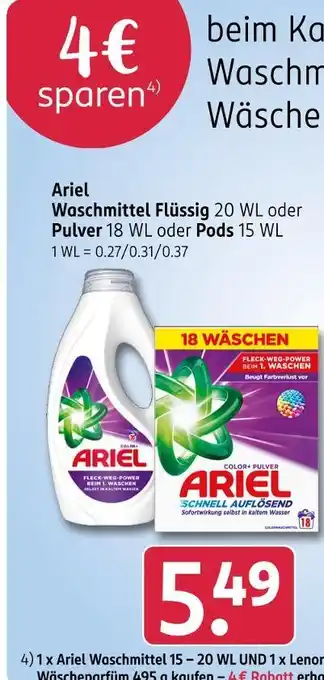 Rossmann Ariel waschmittel flüssig Angebot