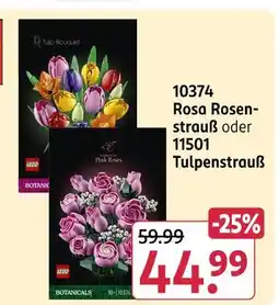 Rossmann Lego rosa rosenstrauß oder tulpenstrauß Angebot