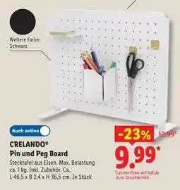 Lidl Crelando pin und peg board Angebot