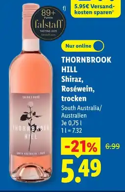 Lidl Thornbrook hill shiraz, roséwein, trocken Angebot