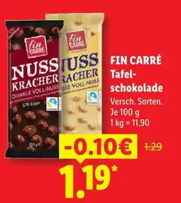 Lidl Fin carré nuss kracher dunkle voll-nuss Angebot