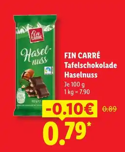 Lidl Fin carré tafelschokolade haselnuss Angebot