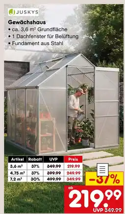 Netto Marken-Discount Juskys gewächshaus 3,6 m² Angebot