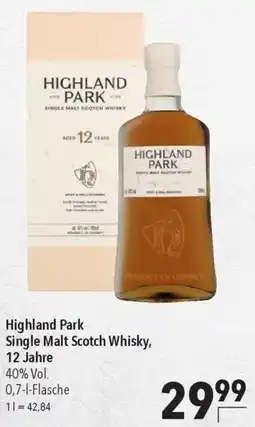 CITTI Markt Highland Park Single Malt Scotch Whisky, 12 Jahre 40% Vol. Angebot