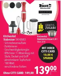CITTI Markt KitchenAid Stabmixer 5KHBV83 Angebot