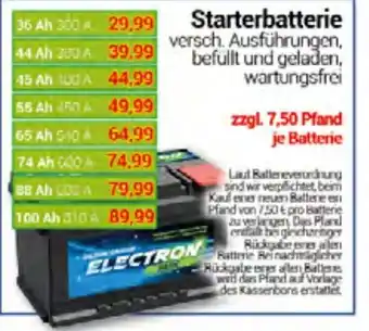 CENTERSHOP Starterbatterie 36 Ah 300 A Angebot