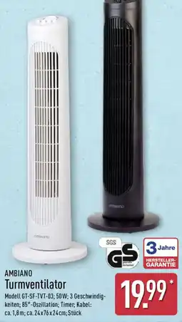 Aldi Nord AMBIANO Turmventilator Angebot