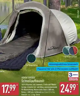 Aldi Nord ADVENTURIDGE Schnellaufbauzelt Angebot