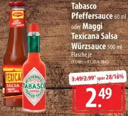 Famila Nord Ost Tabasco Pfeffersauce oder Maggi Texicana Salsa Würzsauce Angebot