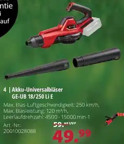 Dehner Einhell Akku-Universalbläser GE-UB 18/250 Li E Angebot