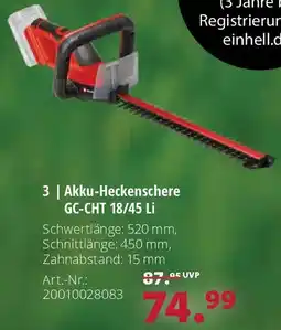 Dehner Einhell Akku-Heckenschere GC-CHT 18/45 Li Angebot