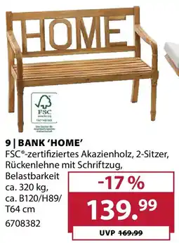 Dehner Bank 'home' Angebot
