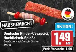 HIT Deutsche Rinder-Cevapcici, Hackfleisch-Spieße Angebot