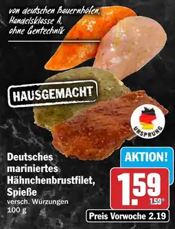 HIT Deutsches mariniertes Hähnchenbrustfilet, Spieße Angebot