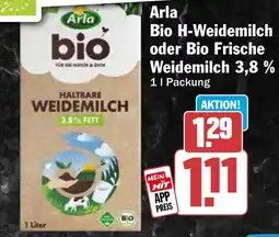 HIT Arla Bio H-Weidemilch oder Bio Frische Weidemilch 3,8 % Angebot