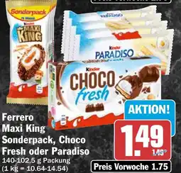 HIT Ferrero Maxi King Sonderpack, Choco Fresh oder Paradiso Angebot