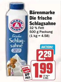 HIT Bärenmarke Die frische Schlagsahne Angebot