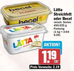 HIT Lätta Streichfett oder Becel Angebot