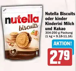 HIT Nutella Biscuits oder kinder Kinderini Milch und Kakao Angebot