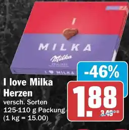 HIT I love Milka Herzen Angebot